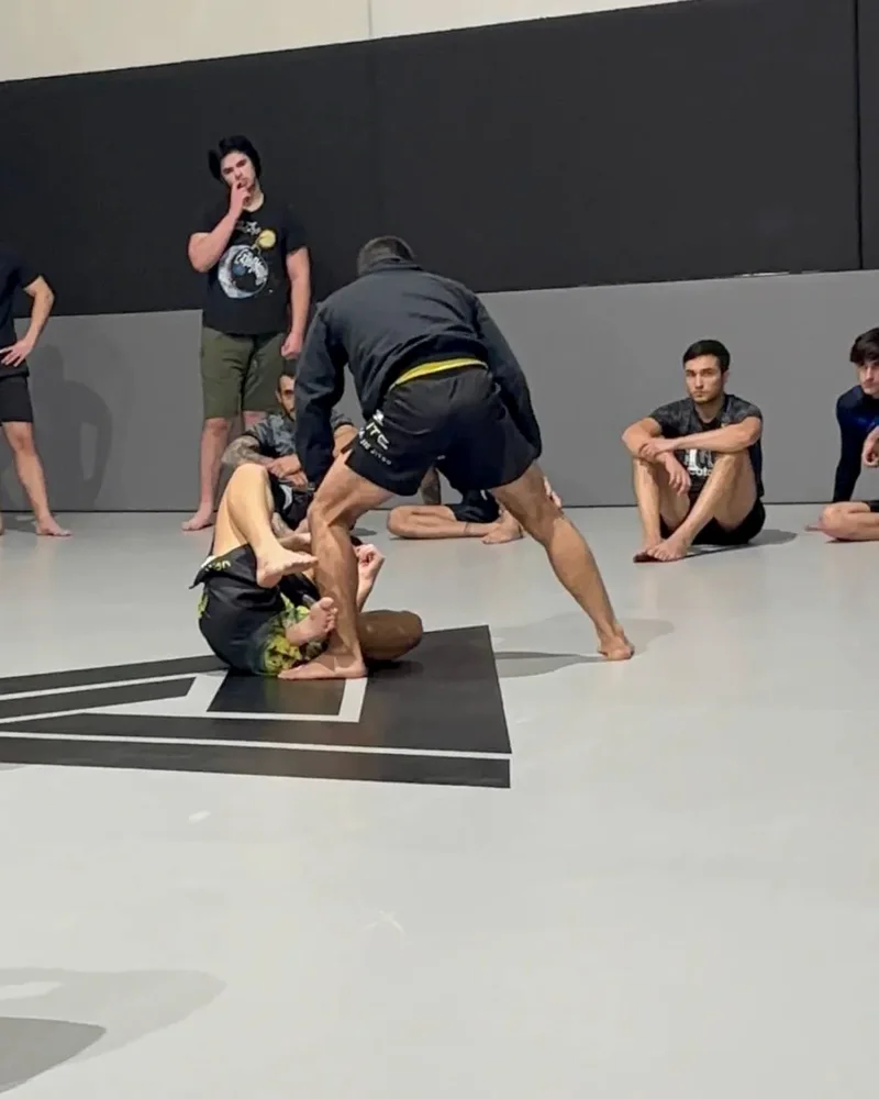 Alumnos de Elite BJJ atentos a una técnica en el centro del tatami